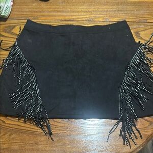 Black Fringe Skirt